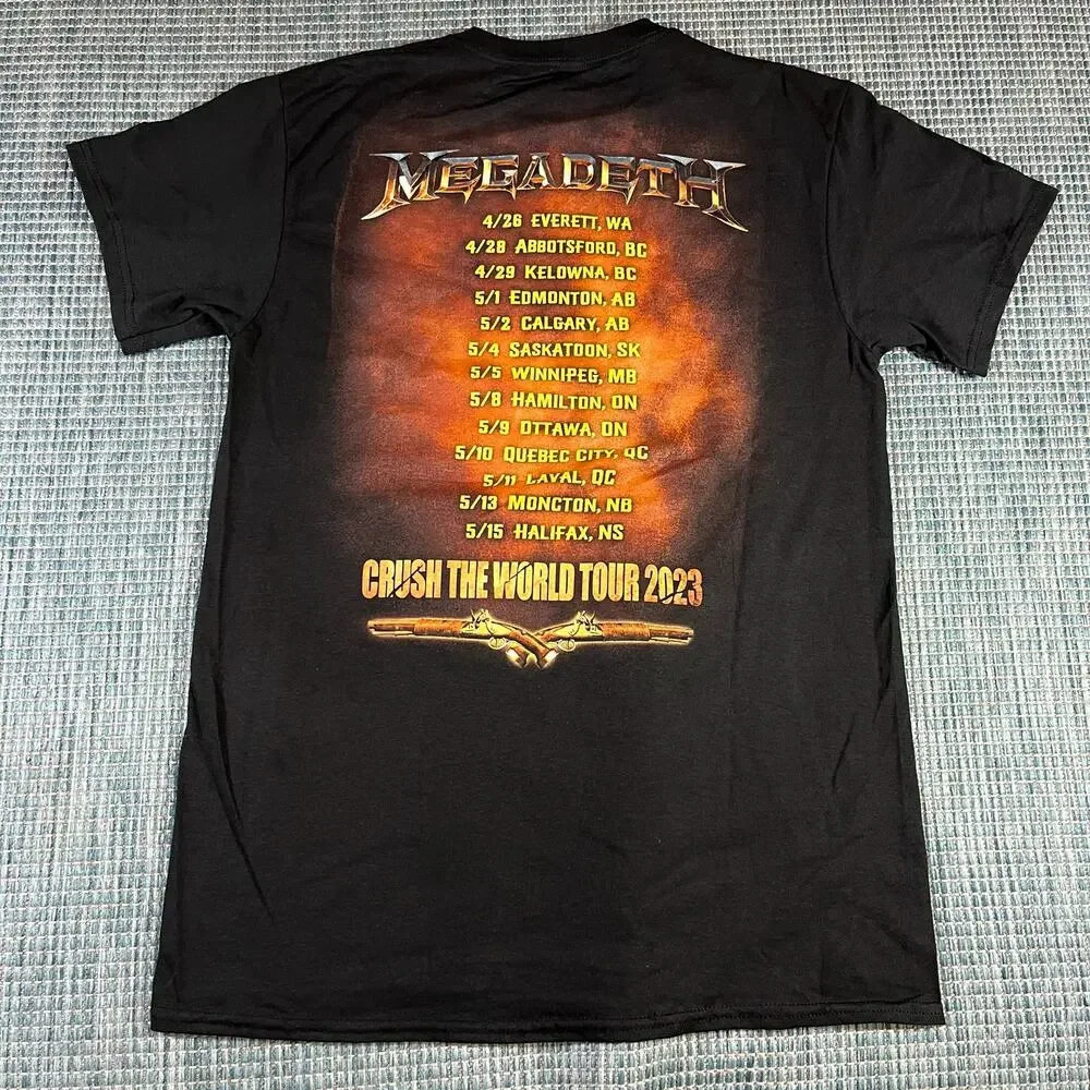 MegaDeth Crush The World‎ Tour 2023 T Shirt Black Men’s Sz M New - Picture 3 of 6